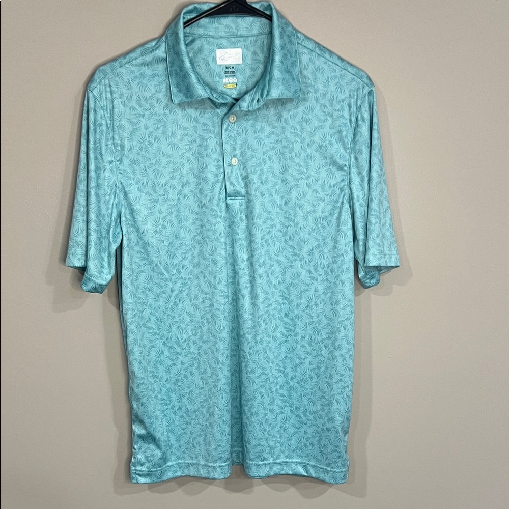 Men's Greg Norman golf Aqua Polo Shirt small